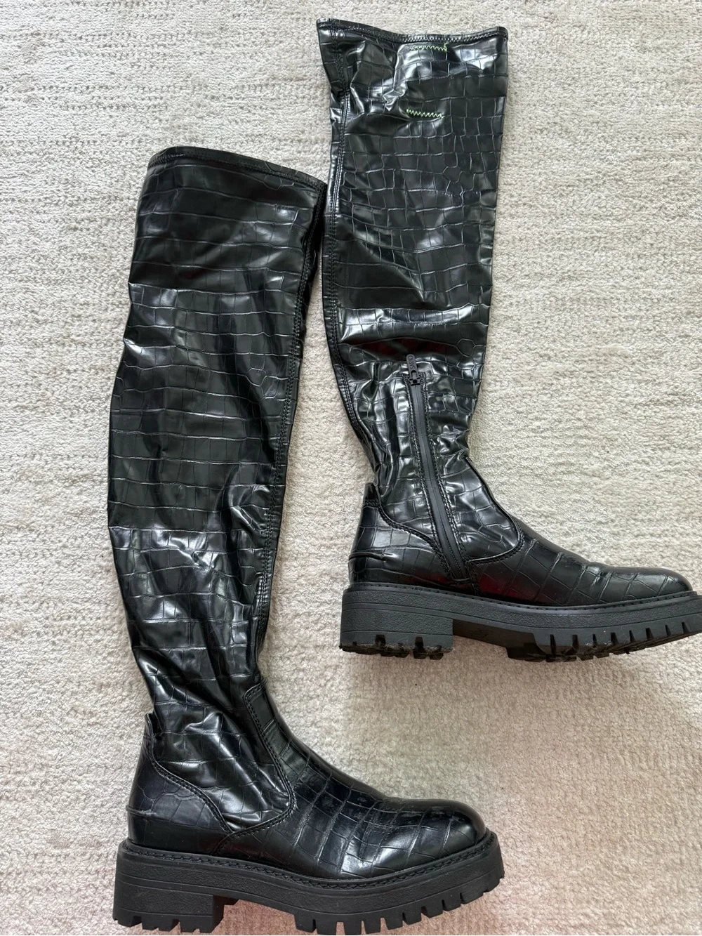 Franco Sarto Over the knee Faux Croc Boot